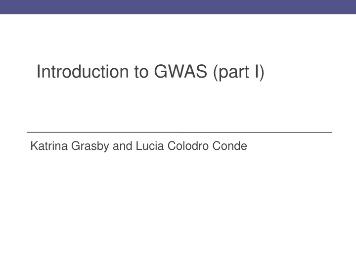 introduction to gwas part i n.w
