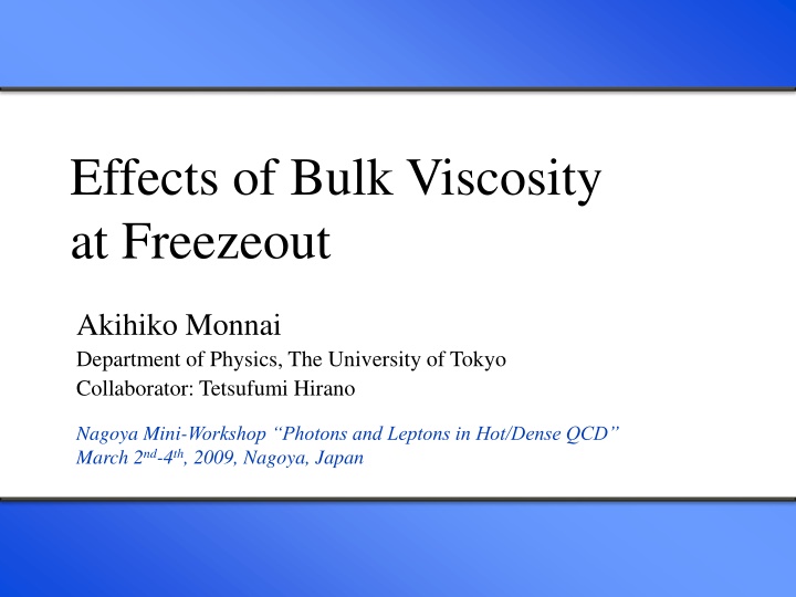 effects of bulk viscosity at freezeout n.w