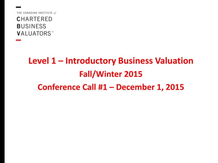 level 1 introductory business valuation fall n.w