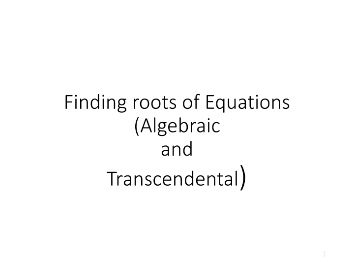 finding roots of equations algebraic n.w
