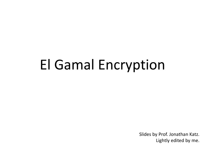 el gamal encryption n.w