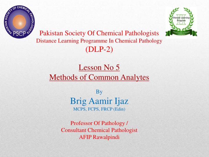 pakistan society of chemical pathologists n.w