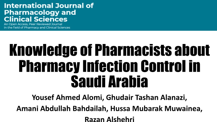 knowledge of pharmacists about pharmacy infection n.w