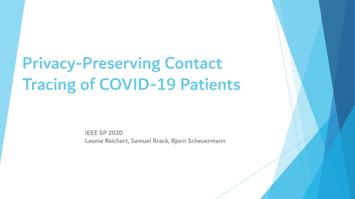privacy preserving contact tracing of covid n.w