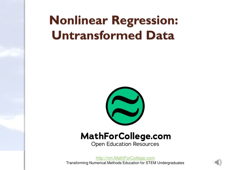 nonlinear regression untransformed data n.w