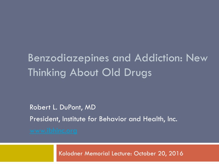 benzodiazepines and addiction new thinking about n.w