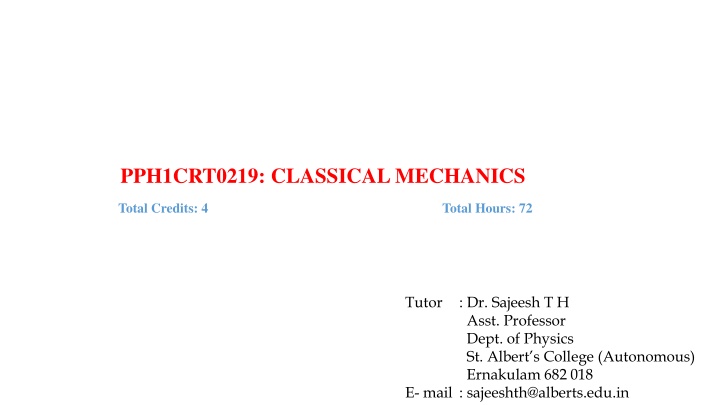 pph1crt0219 classical mechanics n.w