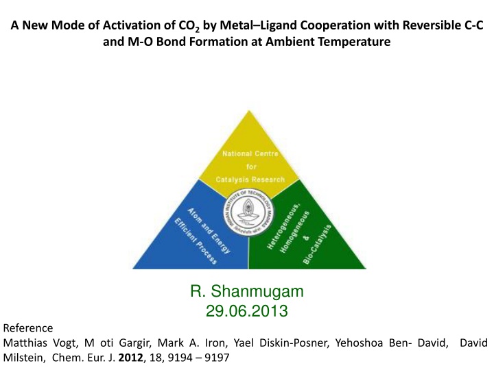 a new mode of activation of co 2 by metal ligand n.w