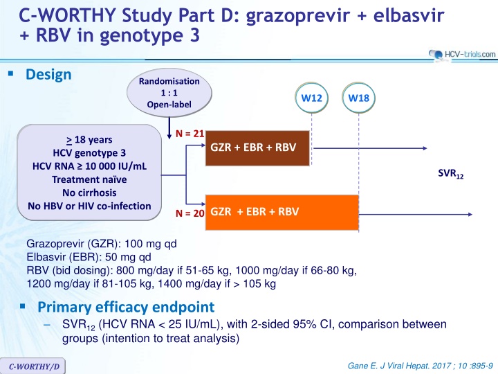 c worthy study part d grazoprevir elbasvir n.w
