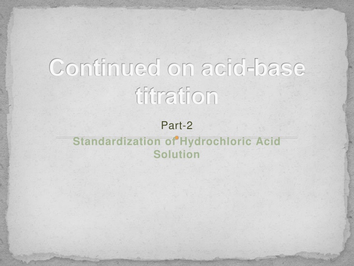 continued on acid base titration n.w