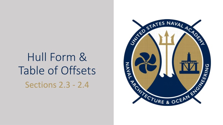 hull form table of offsets sections 2 3 2 4 n.w