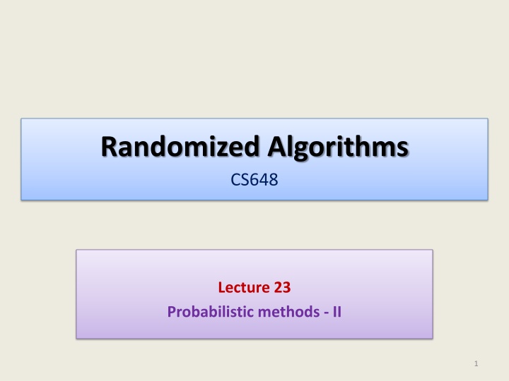 randomized algorithms cs648 n.w