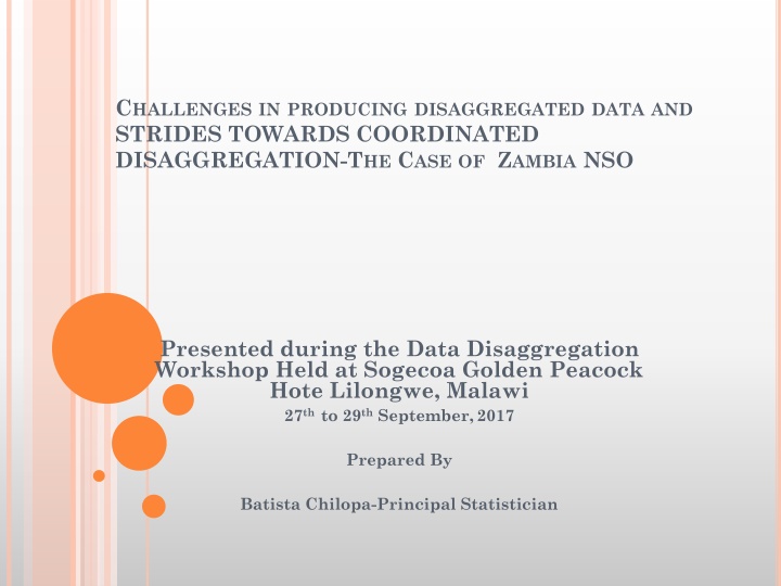 c hallenges in producing disaggregated data n.w