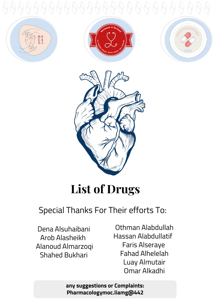 list of drugs n.w
