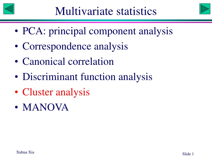 Cluster Analysis in Multivariate Statistics