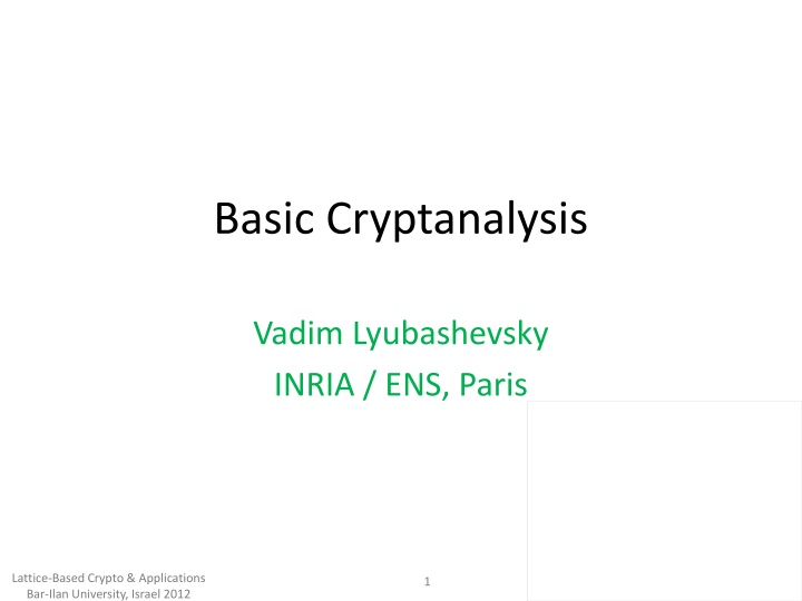 basic cryptanalysis n.w
