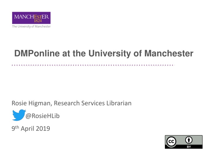 dmponline at the university of manchester n.w