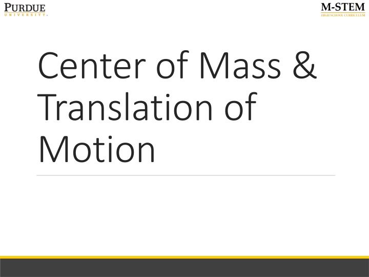 center of mass translation of motion n.w