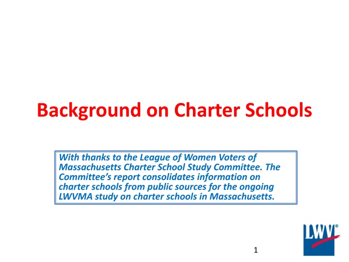 background on charter schools n.w