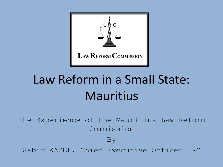 law reform in a small state mauritius n.w