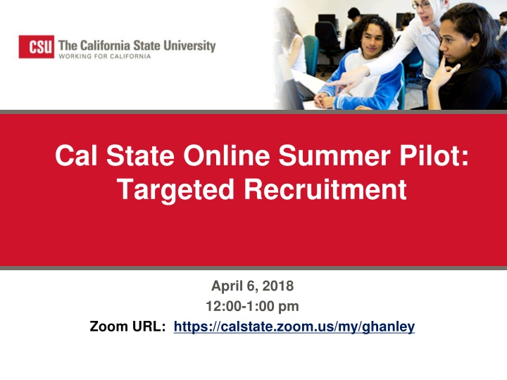 cal state online summer pilot targeted recruitment n.w