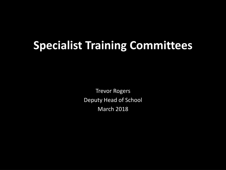 specialist training committees n.w
