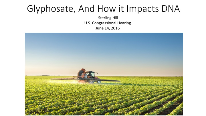 glyphosate and how it impacts dna sterling hill n.w