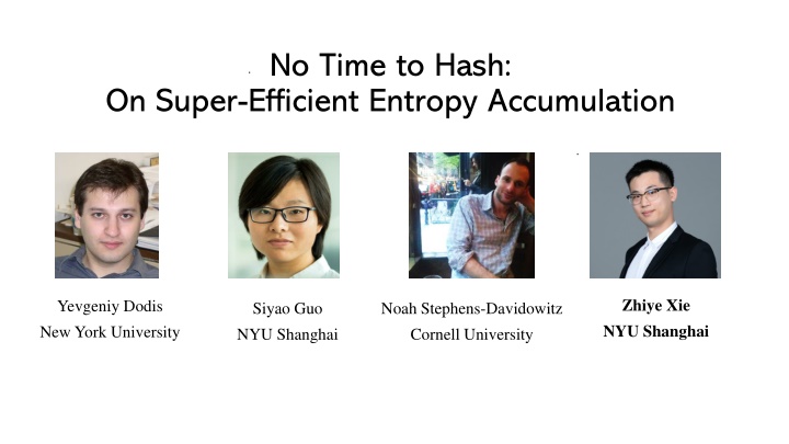 no time to hash n.w
