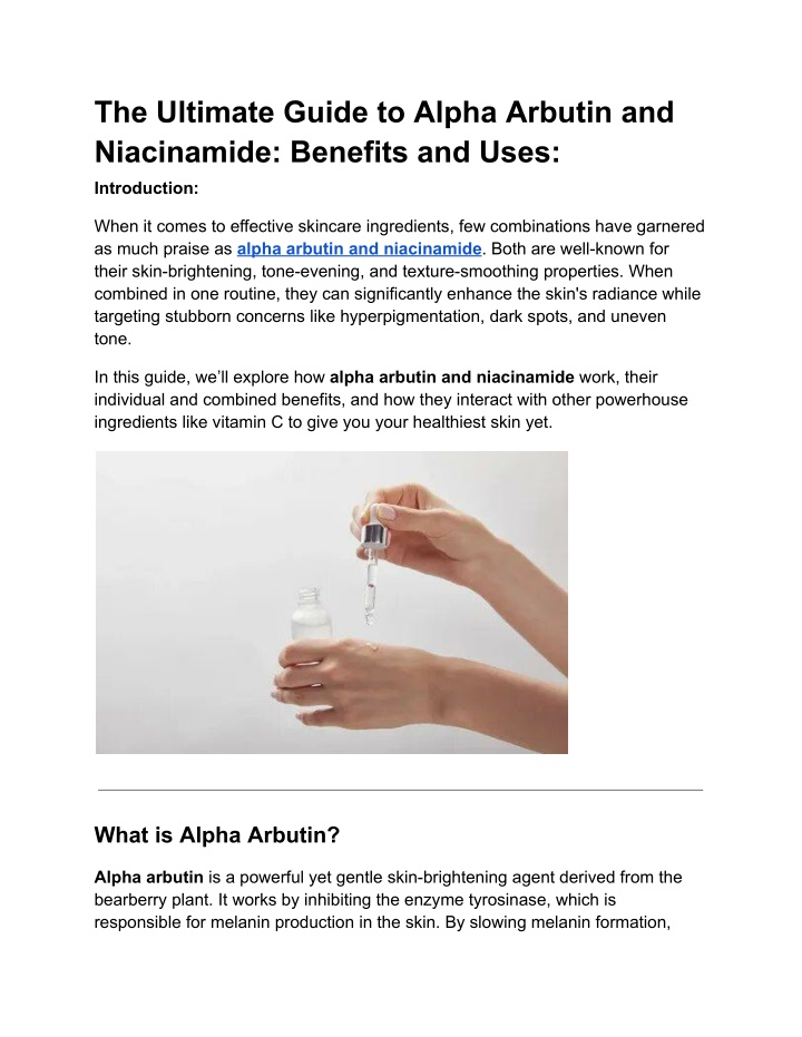 the ultimate guide to alpha arbutin n.w