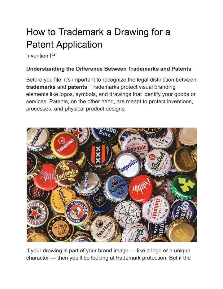 how to trademark a drawing for a patent n.w
