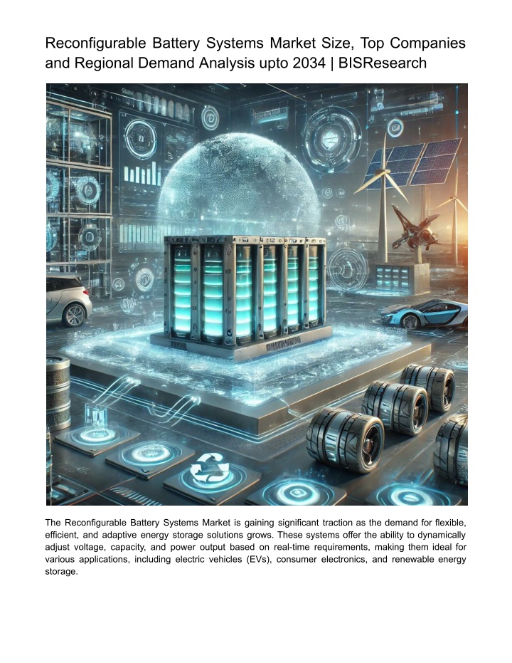reconfigurable battery systems market size n.w