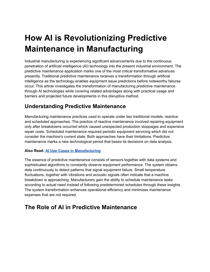 how ai is revolutionizing predictive maintenance n.w