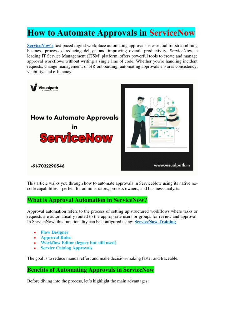 how to automate approvals in servicenow n.w
