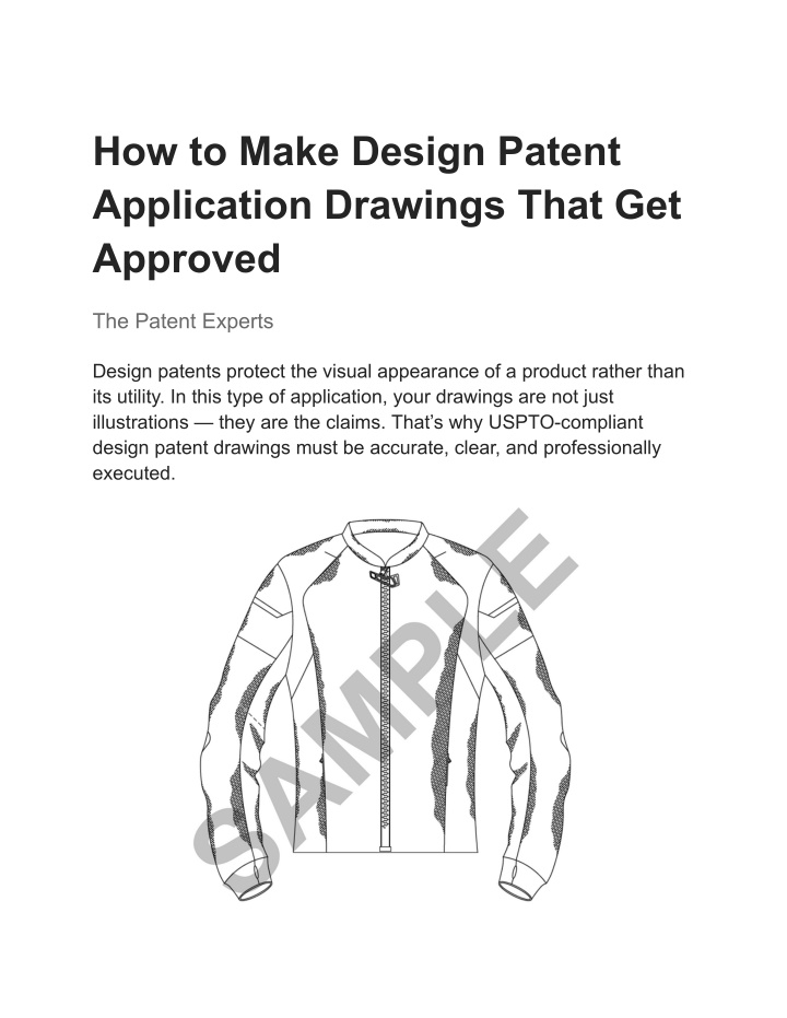 how to make design patent application drawings n.w