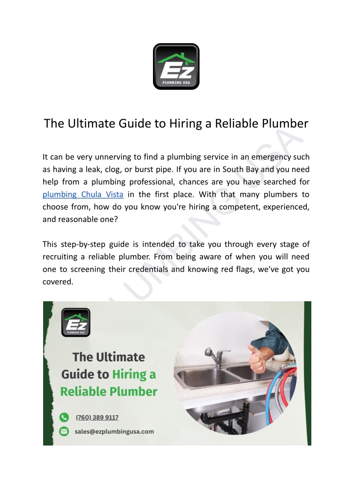 ez plumbing usa n.w