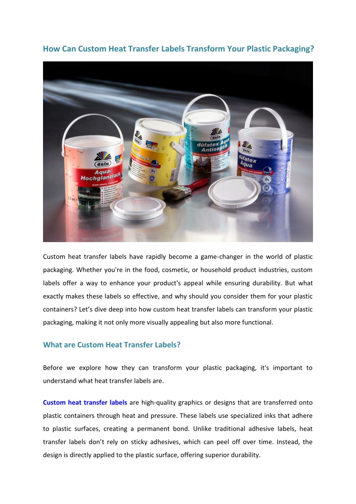 how can custom heat transfer labels transform n.w