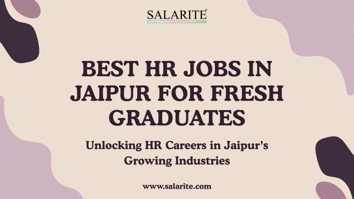 Best HR  Jobs in Jaipur for Fresh Graduates