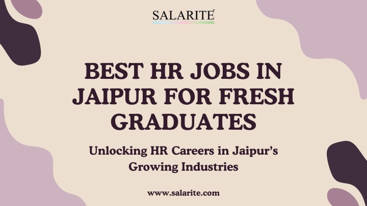 best hr jobs in jaipur for fresh graduates n.w