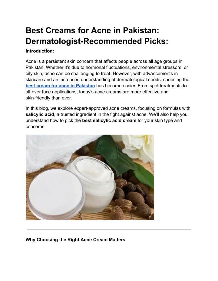 best creams for acne in pakistan dermatologist n.w