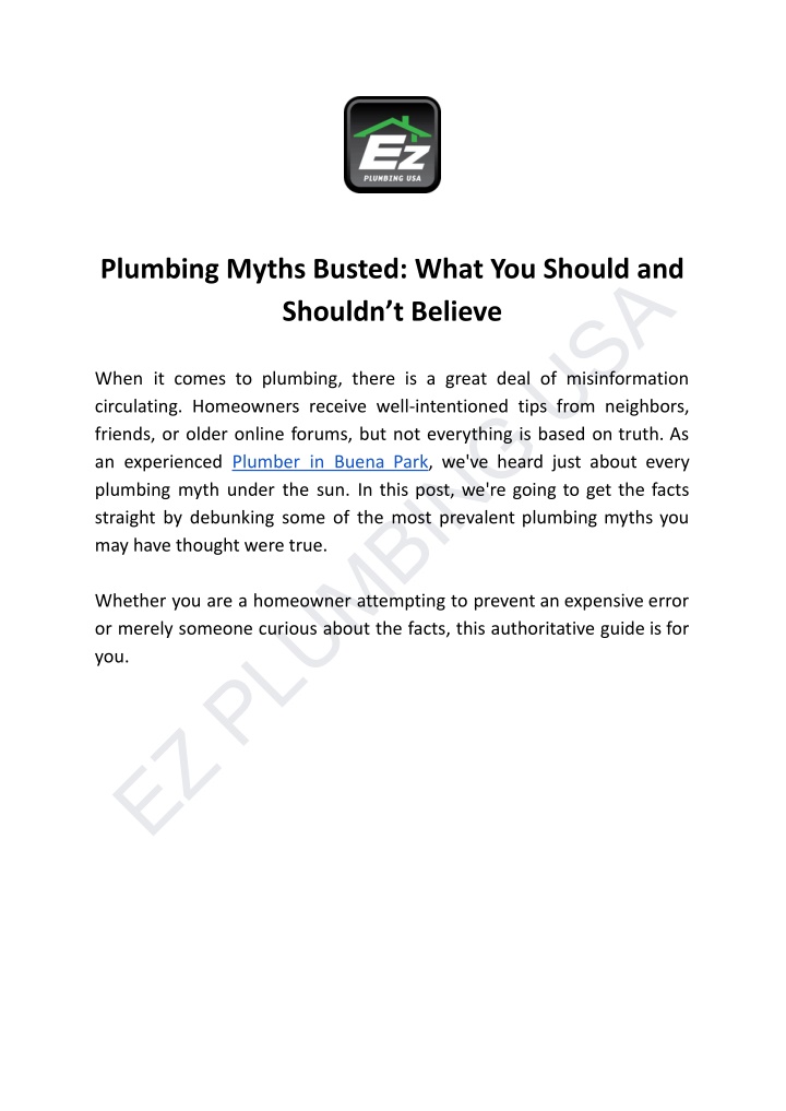 plumbing myths busted what you should and shouldn n.w