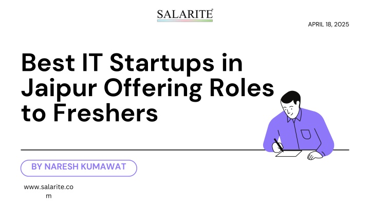 Best IT Startups in Jaipur Offering Roles to Freshers