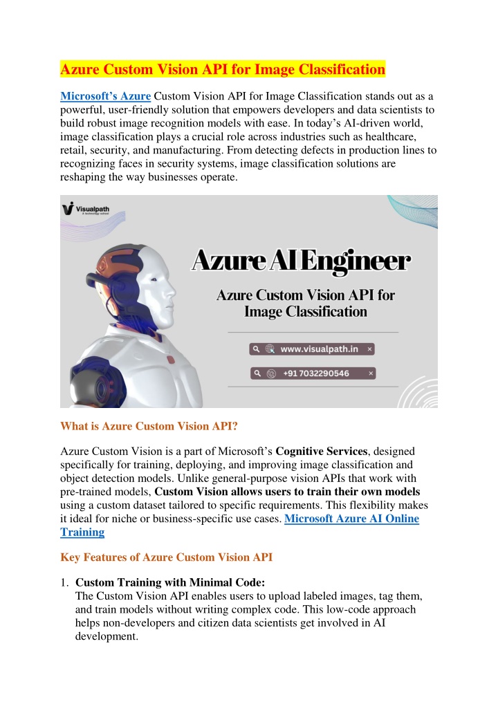 azure custom vision api for image classification n.w