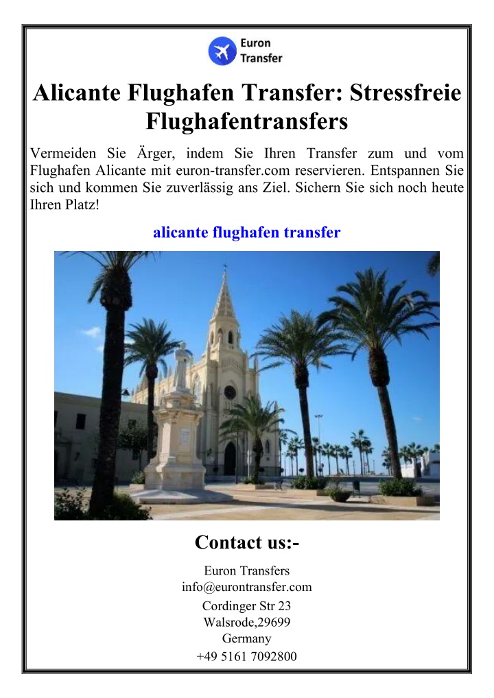 alicante flughafen transfer stressfreie n.w