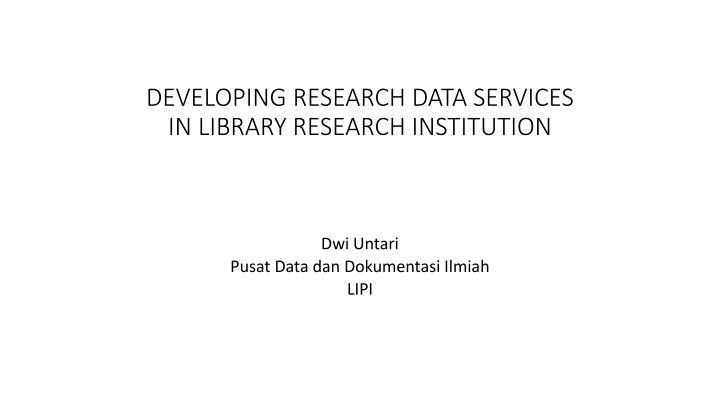 developing research data services in library n.w