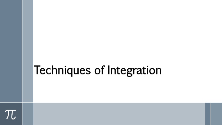 techniques of integration techniques n.w