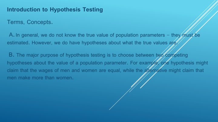 introduction to hypothesis testing terms concepts n.w