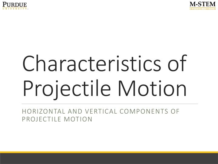 characteristics of projectile motion n.w
