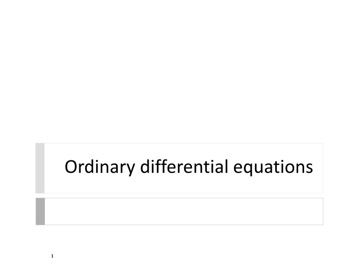 ordinary differential equations n.w
