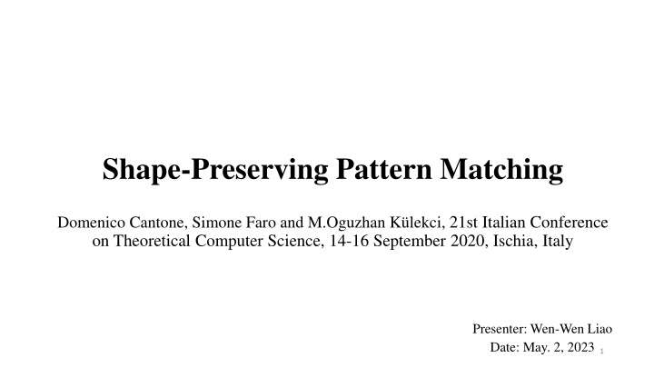 shape preserving pattern matching n.w