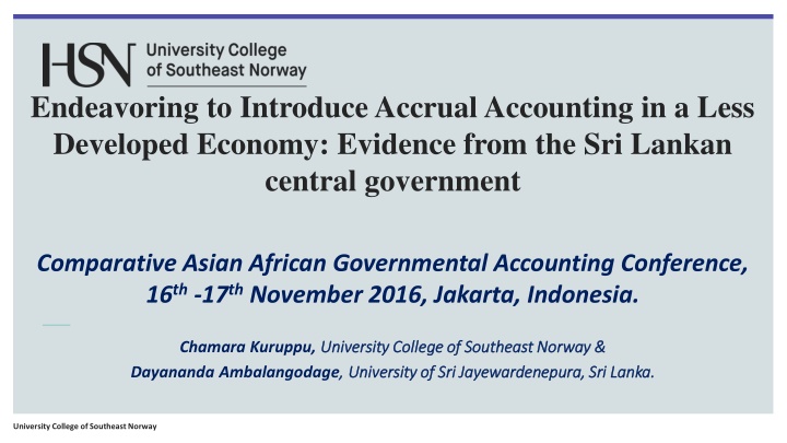 Introducing Accrual Accounting in a Developing Economy
